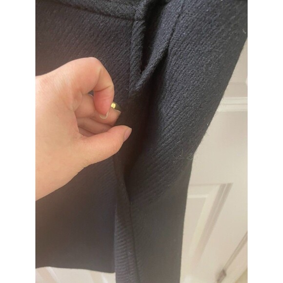 y2k Milly of New York Black Wool Blend Military Peacoat Gold Buttons size 4 - Picture 5 of 16